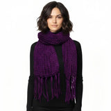 Classic Knitted with Tassel Autumn/Winter scarf Long Scarves - Purple - Knitted Scarves
