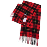 Red and black plaid scarf, a super soft Scottish tartan winter scarf with fringed ends