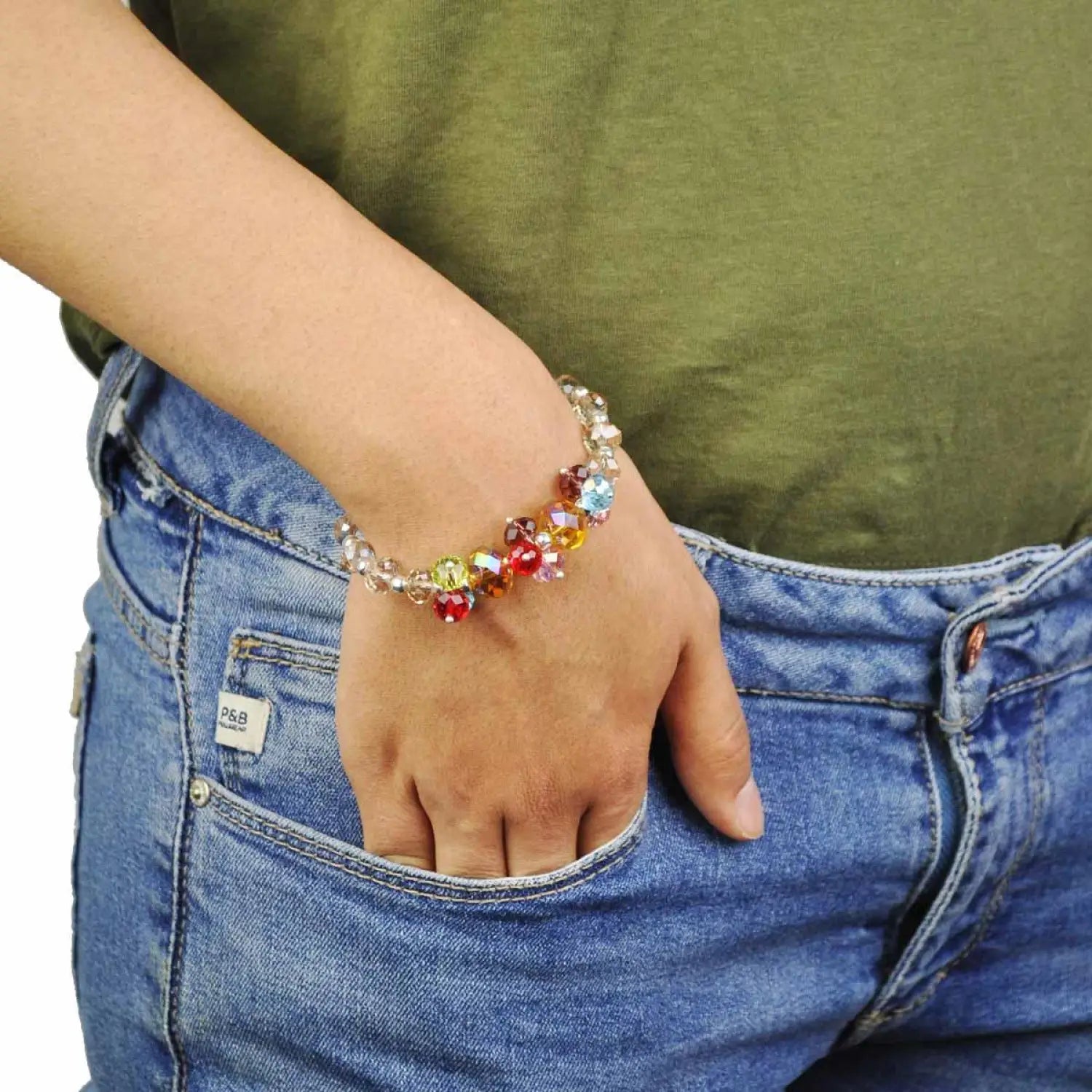 Colourful Glass Beads Bracelet