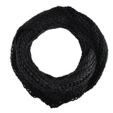 Black rope wrapped around a circle on white background, Cosy Chunky Knit Snood
