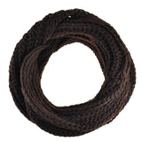 Cosy Chunky Knit Snood: Warm Autumn & Winter Cowl - Brown Rope with Black Loop