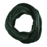 Green chunky knit snood with braid for Warm Autumn & Winter.