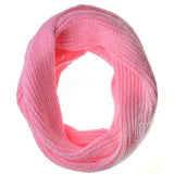 Pink cosy chunky knit snood on white background - Cosy Chunky Knit Snood: Warm Autumn & Winter Cowl
