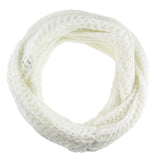 White chunky knit snood with braid - Cosy Chunky Knit Snood: Warm Autumn & Winter Cowl