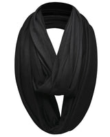 Black cotton blend jersey winter snood with side knot detail