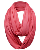 Cotton Blend Jersey Winter Snood: Pink Scarf on White Background