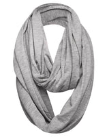 Gray cotton blend jersey winter scarf on white background, Cosy & Versatile Snood