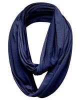 Cotton Blend Jersey Blue Scarf on White Background