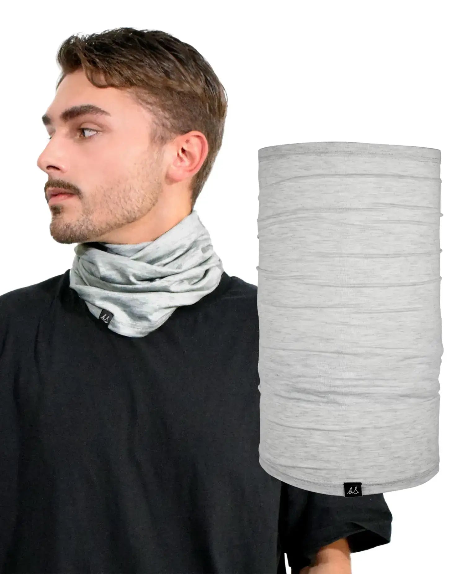 Man wearing Cotton Sports Snood Neck Gaiter.