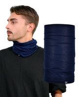 Man wearing a jersey cotton neck gaiter from Cotton Sports Snood.
