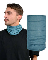 Man in blue scarf and black shirt wearing Cotton Sports Snood Neck Gaiter