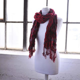 Crinkled polka dot print scarf on mannequin