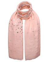 Dragonfly foil print pink scarf