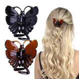 Elegant French Butterfly & Flower Hair Claws - Butterfly hair clips displayed on white background