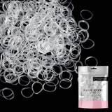 Extra strong mini rubber bands in clear plastic rings