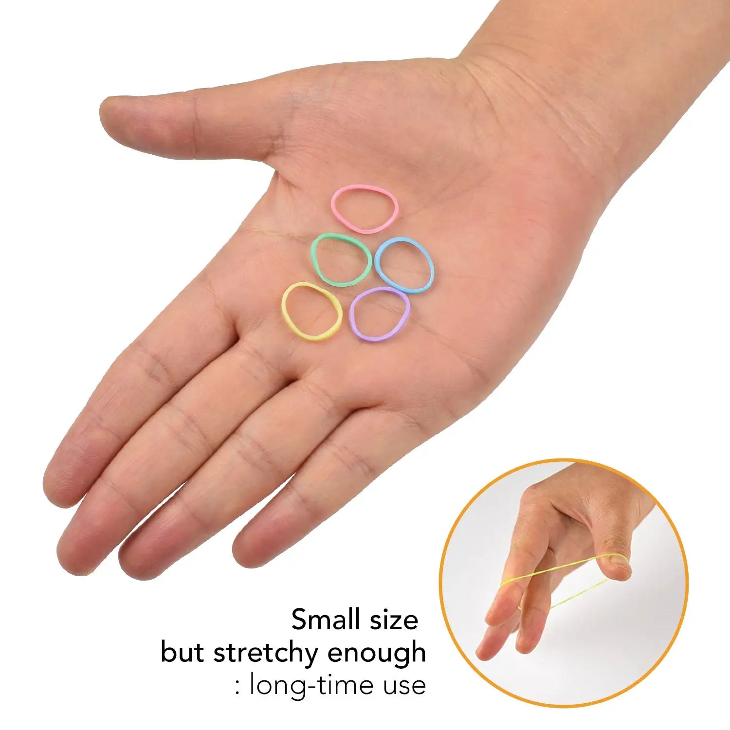 Extra Strong Mini Rubber Bands - Versatile Hair Styling Option with Ring on Hand