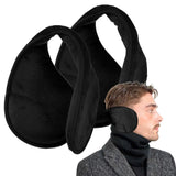 Man wearing neck warmer - Extra Wide Winter Ear Muffs - Soft Fleece for Men & Women