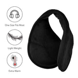 Black extra wide winter ear muffs with soft fleece adjustable neckband.