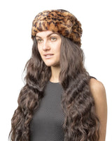 Faux Fur Leopard Print Headband for Winter & Autumn