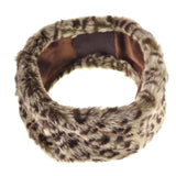 Faux fur leopard print headband - stylish accessory for winter & autumn.