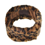 Faux fur leopard print headband for winter & autumn
