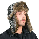 Stylish faux fur lined trapper hat for cold weather.