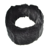 Black fur collar ear warmer headband on white background.