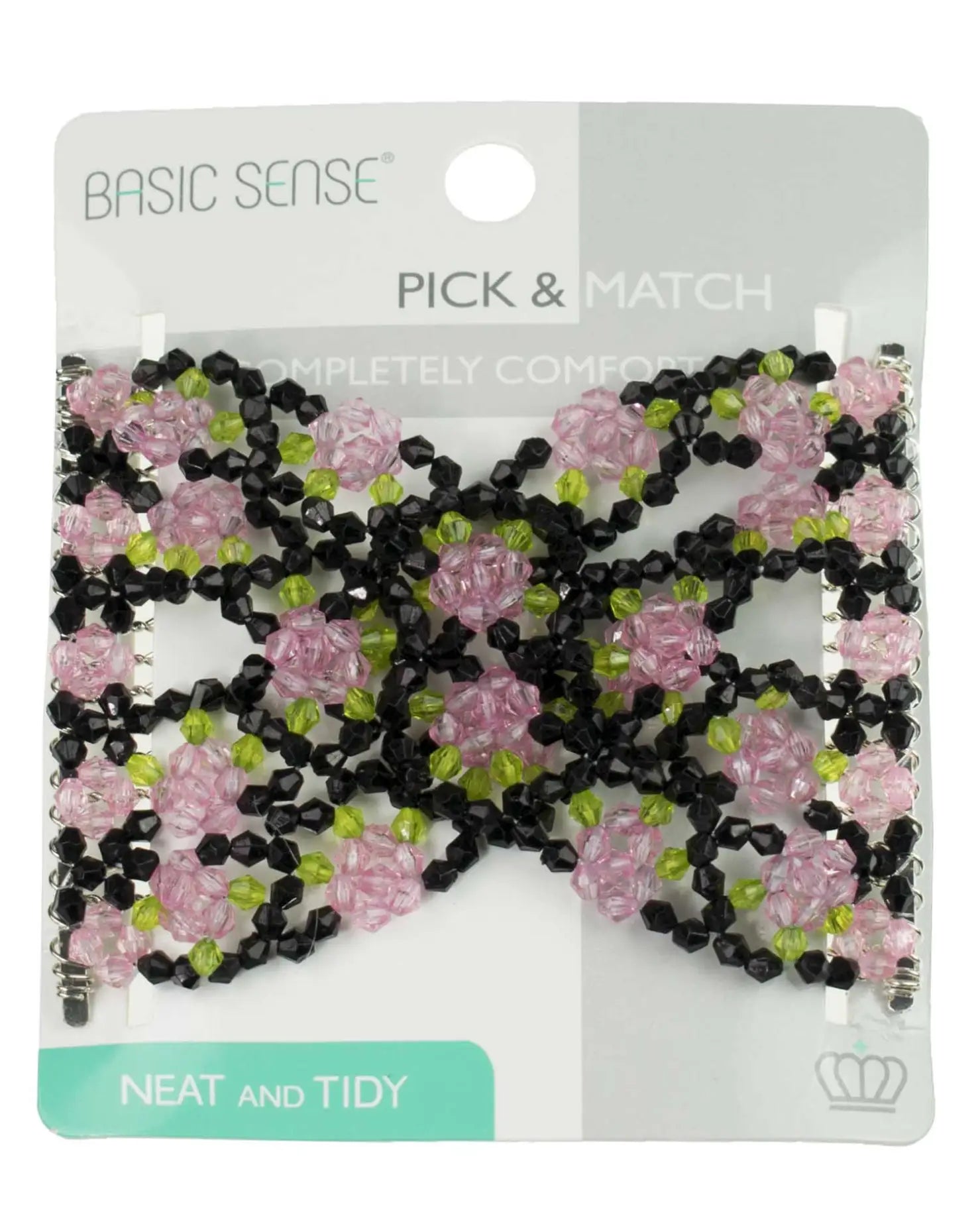 Pink and green flower hair clip from Flower Beads Hair Magic Comb Clip.