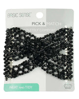 Black bow hair accessory featured in Flower Beads Hair Double Slide Metal Magic Comb Clip.