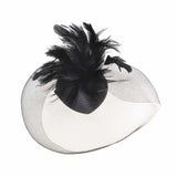 Flower Mesh & Feather Fascinator Hat - Elegant Event Accessory