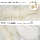Fluffy Faux Fur Collar Tippet Wrap Scarf with Suede Lining - White fur coat and glove.