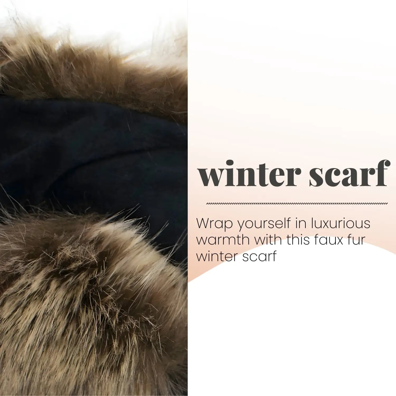 Fluffy Faux Fur Collar Tippet Wrap Scarf with Suede Lining - Warm Scarves