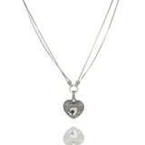 Gemstone Heart Antique Silver Pendant Necklace