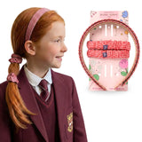 Girls Gingham Headband & Scrunchie School Hair Accessories - Red - Headbands