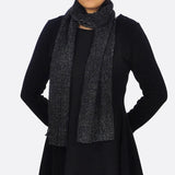 Glamorous lightweight evening scarf with woman in black attire