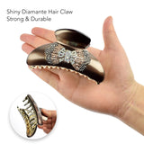 Glamorous Rhinestone Butterfly Hair Clamps - Diamond Ring Displayed