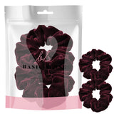 Red velvet flower hair scrunchie set: 2 luxurious pieces for girls