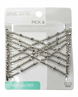 Metal chain displayed in white packaging for Glossy Beaded Design Hair Accessory Magic Comb.
