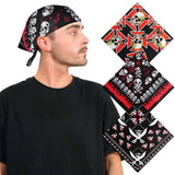 Gothic skull bandana set featuring an adorned man with bandanas.