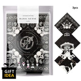 Gothic Skull Bandana Set with Exquisite Black and White Skull Stickers