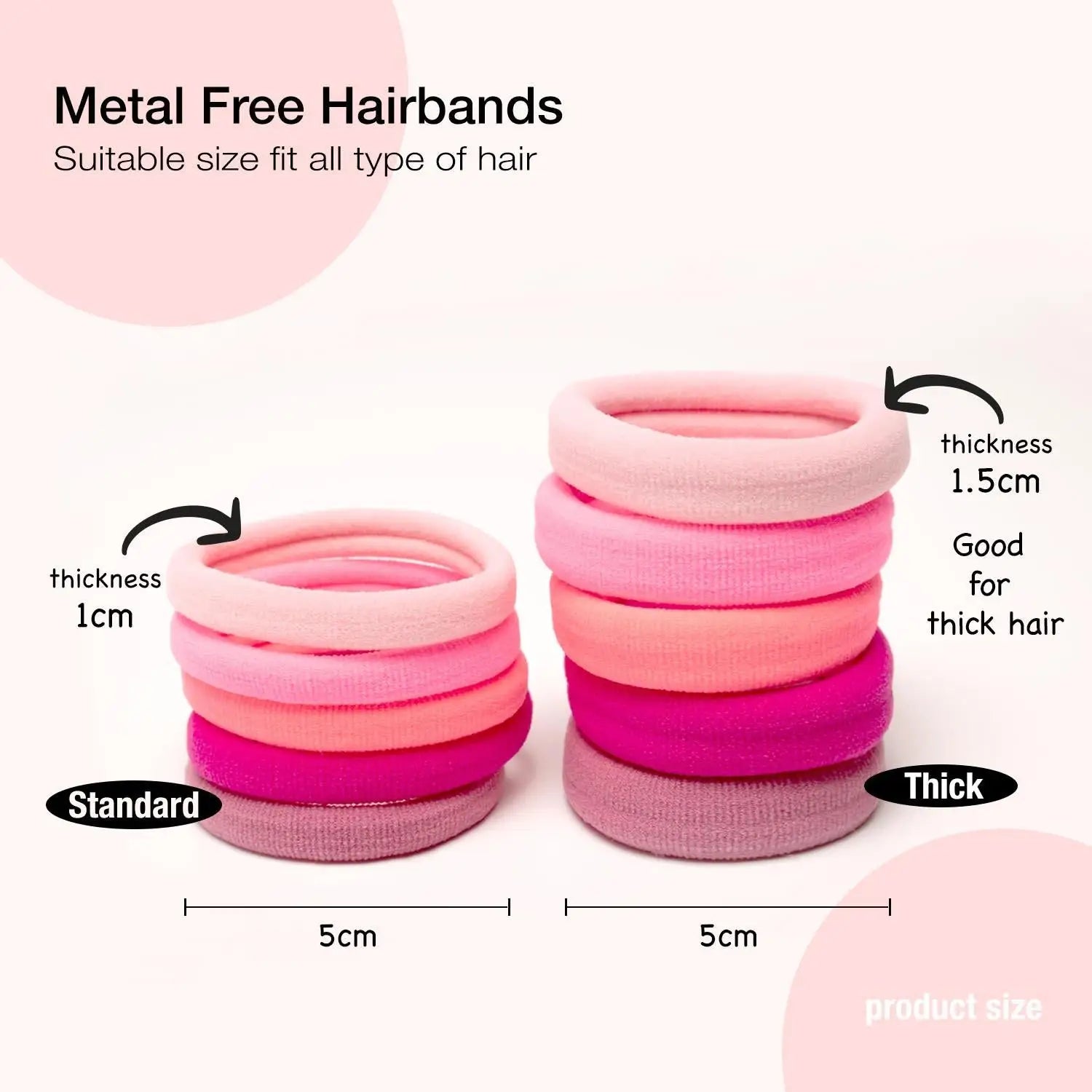 Pink hair ties stacked neatly on display by Hair Elastics Tie