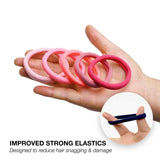 Hair Elastics Tie with Pink Snood Ring, Basic Sense and Black Handle
