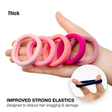 Hair Elastics Tie in pink with pink ring, by Basic Sense - Snood accessory