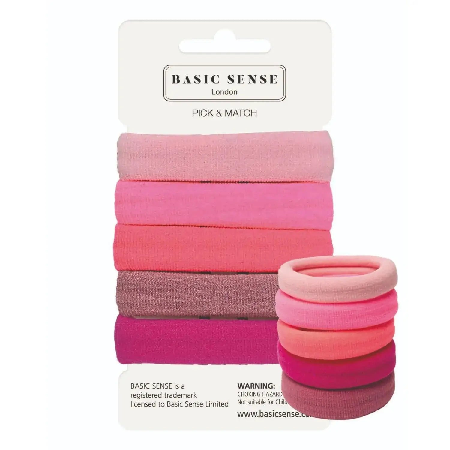 Cotton blend, strong hair elastics for women and girls, a set in shades of pink, ideal for a young girl's birthday gift or daily use.