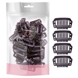 Hair Extension Snap Clips Set - pack of metal snap clips in pink bag