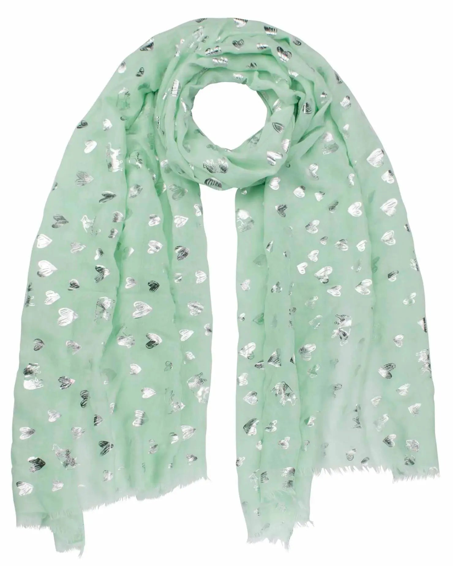 Green and Silver Foil Cow Print Oversized Scarf