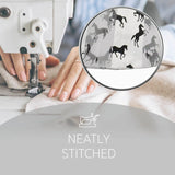 Woman using sewing machine to make pattern for Horse Print Satin Stripe Silky Unisex Scarf