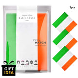 Irish flag bandana set in green and orange paper package