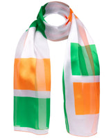 Irish Flag Satin Scarf with Green and Orange Squares