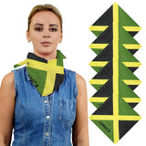 Woman wearing Jamaica flag bandana - 100% cotton